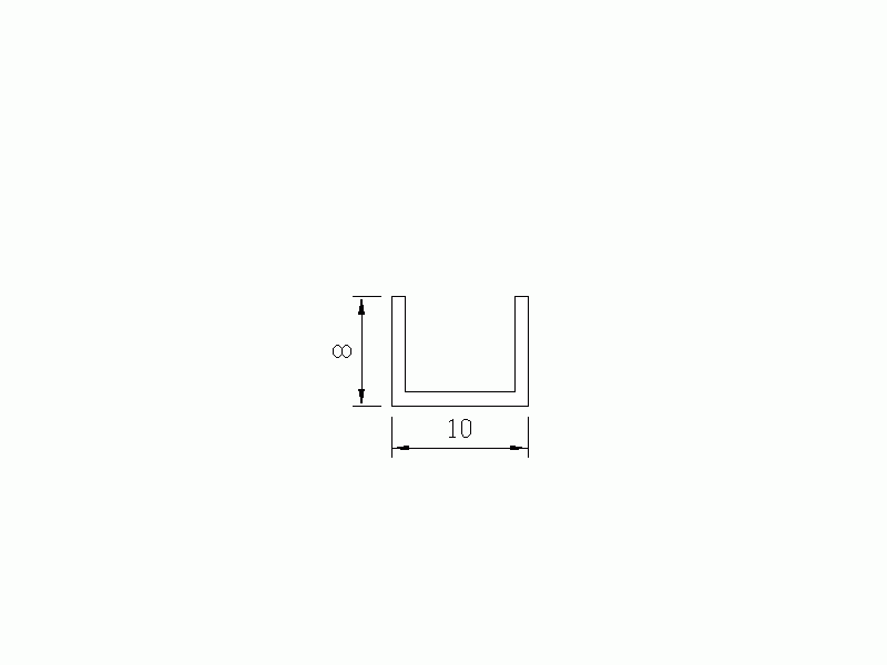 Profil en Silicone P92593A - format de type U - forme irrégulier