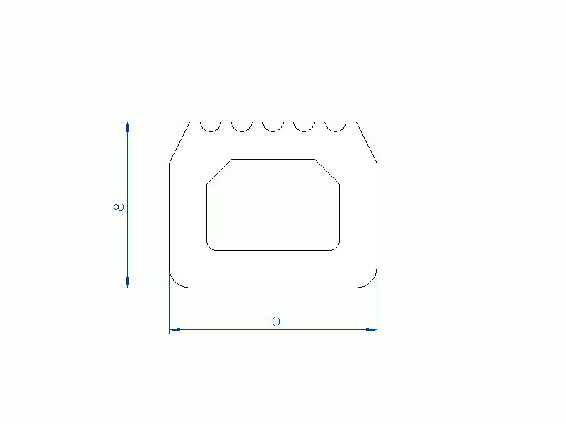 Profil en Silicone P92595 - format de type D - forme irrégulier