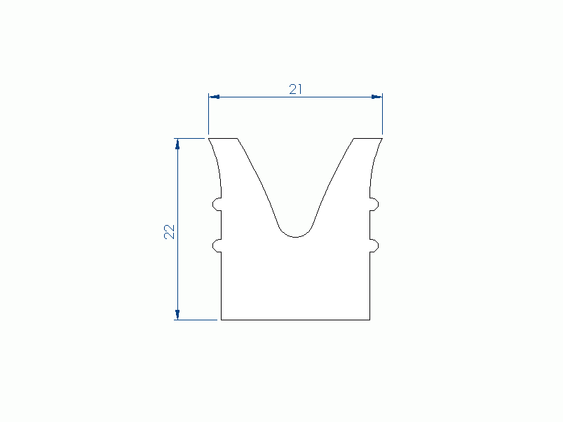 Profil en Silicone P92666G - format de type Cornes - forme irrégulier