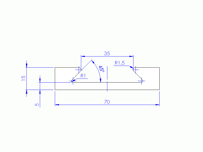 Profil en Silicone P92758A - format de type U - forme irrégulier