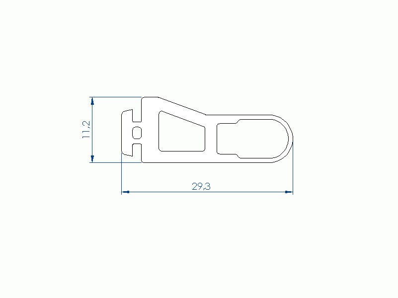 Profil en Silicone P92821A - format de type Lampe - forme irrégulier