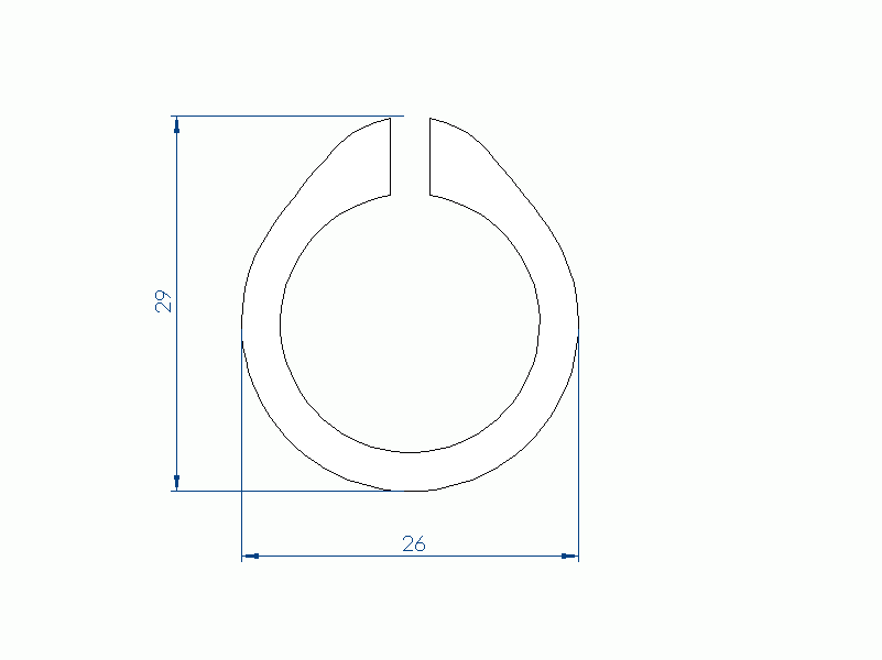 Profil en Silicone P93149AN - format de type U - forme irrégulier