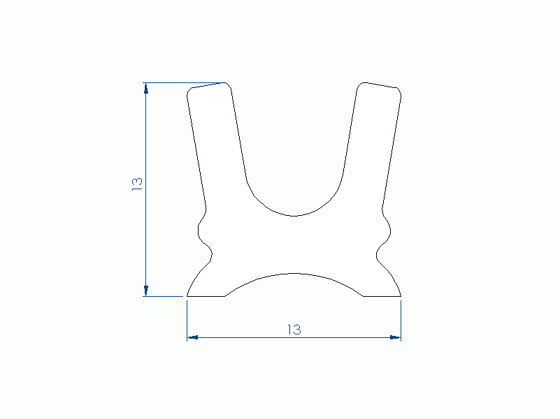 Profil en Silicone P93227AI - format de type Cornes - forme irrégulier