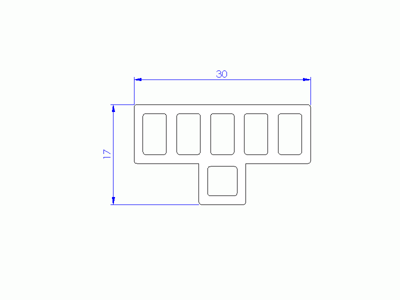 Profil en Silicone P932G - format de type T - forme irrégulier