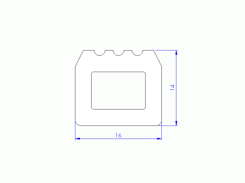 Profil en Silicone P932L - format de type Trapèze - forme irrégulier