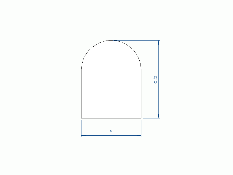 Profil en Silicone P932N - format de type D - forme irrégulier