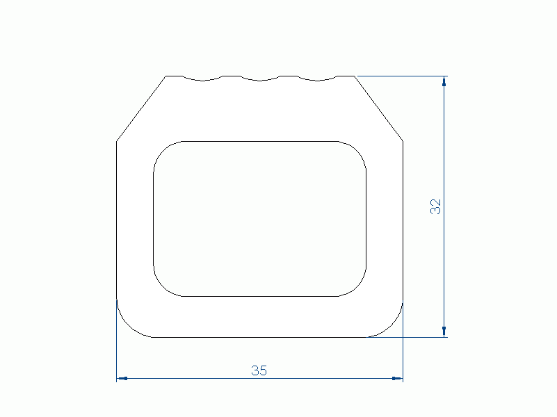 Profil en Silicone P932O - format de type Trapèze - forme irrégulier