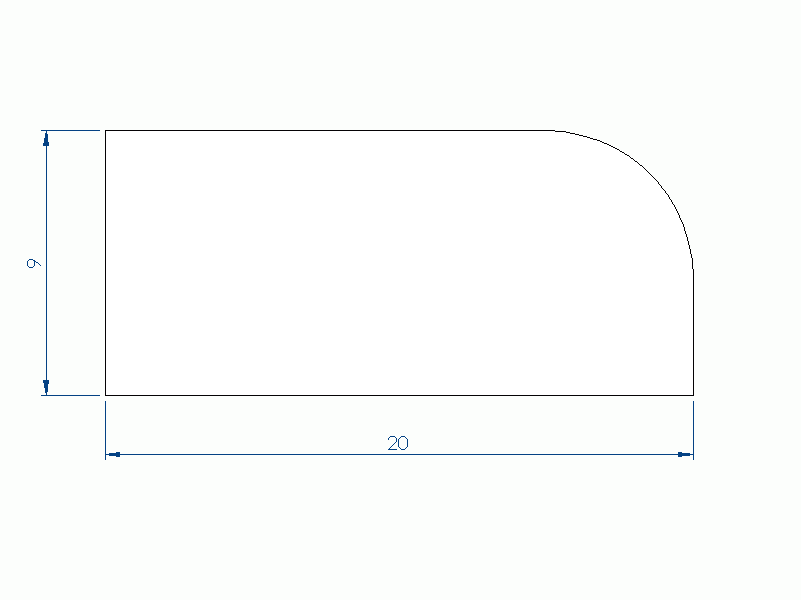 Profil en Silicone P93501A - format de type D - forme irrégulier