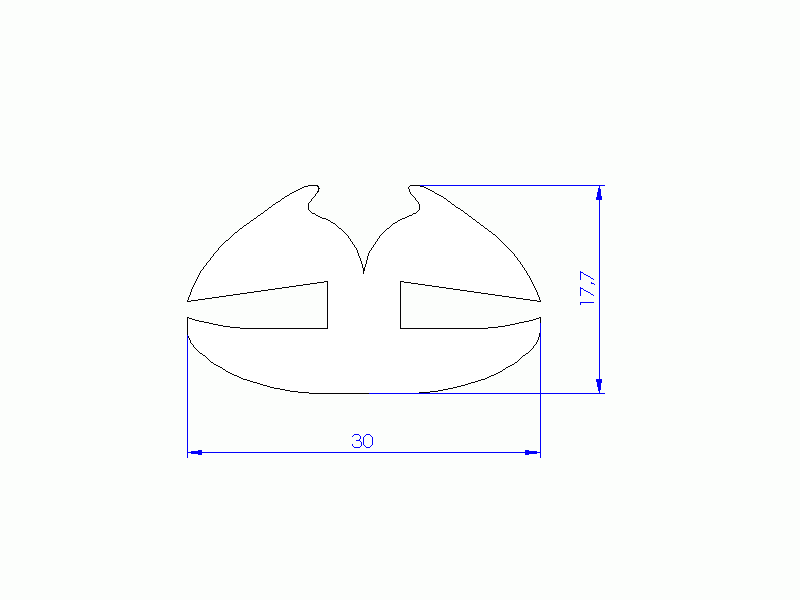 Profil en Silicone P93527A - format de type Lampe - forme irrégulier