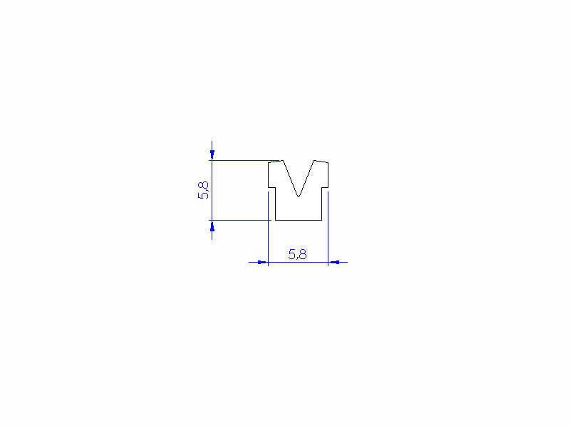 Profil en Silicone P93531A - format de type U - forme irrégulier