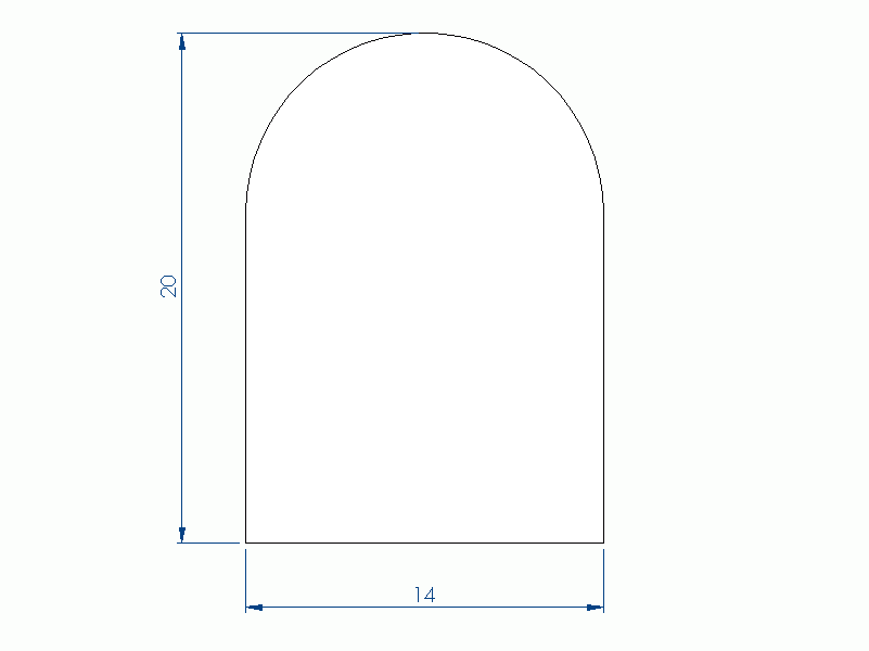 Profil en Silicone P93537BR - format de type D - forme irrégulier