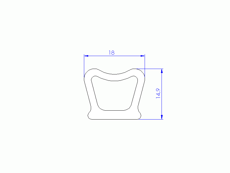 Profil en Silicone P93592 - format de type D - forme irrégulier