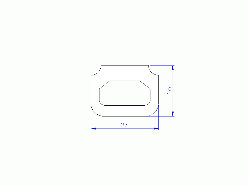 Profil en Silicone P93599 - format de type D - forme irrégulier