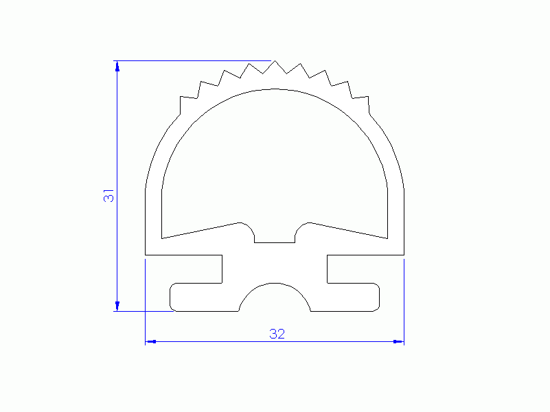 Profil en Silicone P93616A - format de type Lampe - forme irrégulier