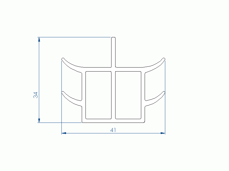 Profil en Silicone P93715 - format de type Trapèze - forme irrégulier