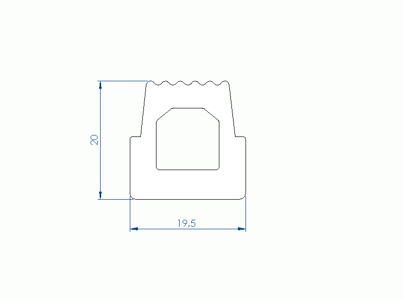 Profil en Silicone P93722A - format de type Trapèze - forme irrégulier