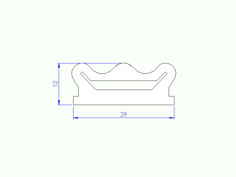 Profil en Silicone P93786A - format de type D - forme irrégulier