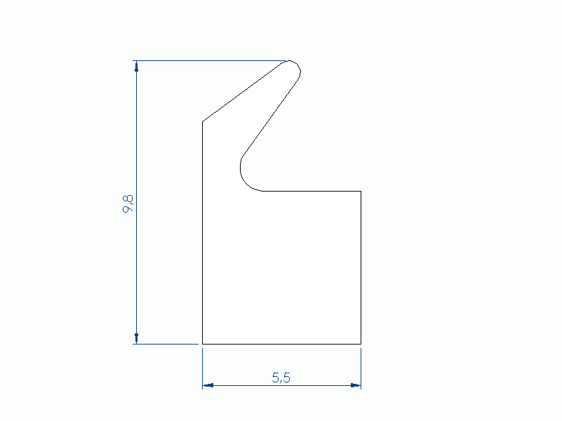 Profil en Silicone P93991BJ - format de type Labiée - forme irrégulier