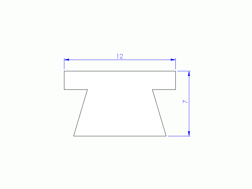 Profil en Silicone P93991H - format de type Trapèze - forme irrégulier