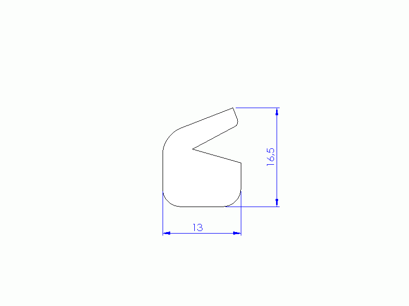 Profil en Silicone P94217 - format de type Labiée - forme irrégulier