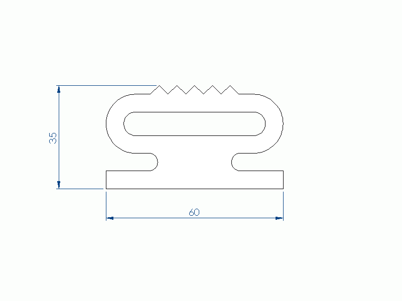 Profil en Silicone P94315AJ - format de type D - forme irrégulier