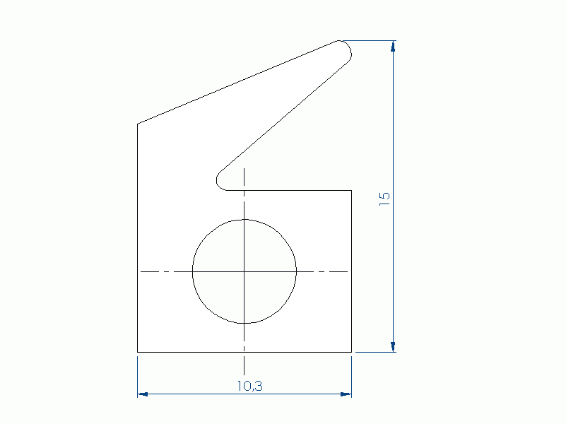 Profil en Silicone P94573T - format de type Labiée - forme irrégulier