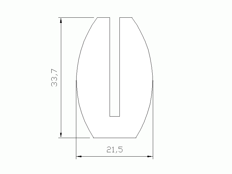 Profil en Silicone P945AG - format de type U - forme irrégulier