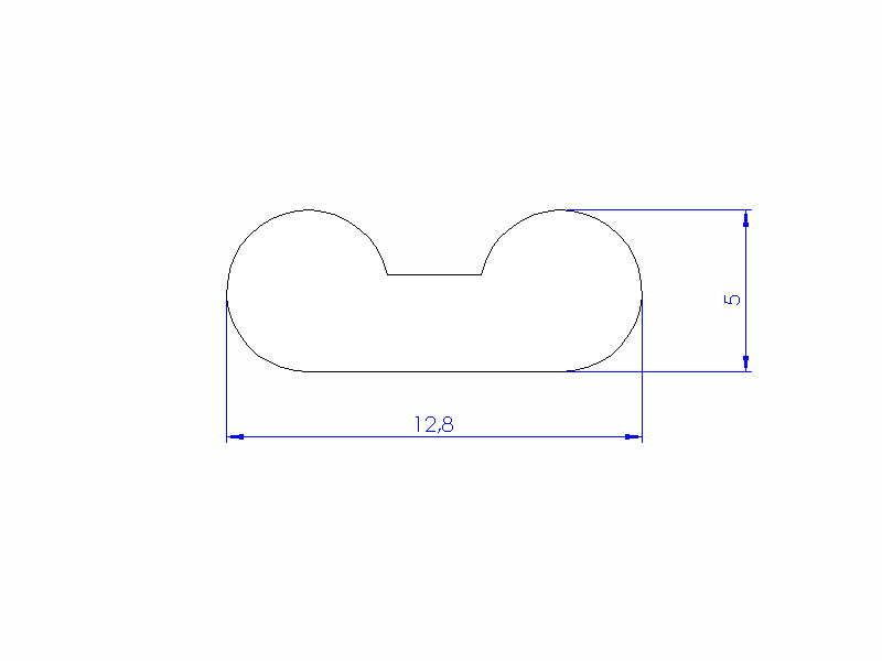 Profil en Silicone P945AY - format de type Double p/b massif - forme irrégulier