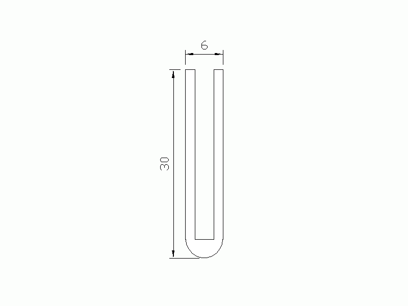 Profil en Silicone P945CP - format de type U - forme irrégulier