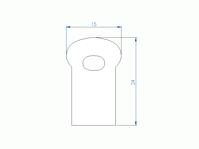 Profil en Silicone P945FL - format de type Double Trou - forme irrégulier