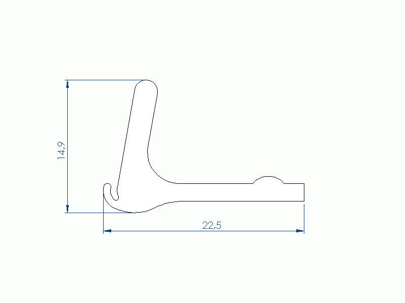 Profil en Silicone P94683EZ - format de type L - forme irrégulier