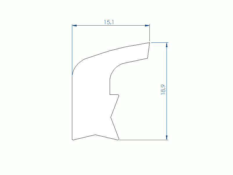 Profil en Silicone P94683HH - format de type Labiée - forme irrégulier