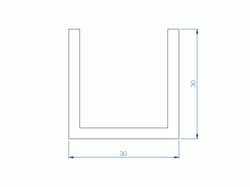 Profil en Silicone P94850DH - format de type U - forme irrégulier