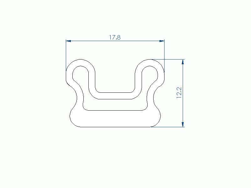 Profil en Silicone P94886M - format de type D - forme irrégulier