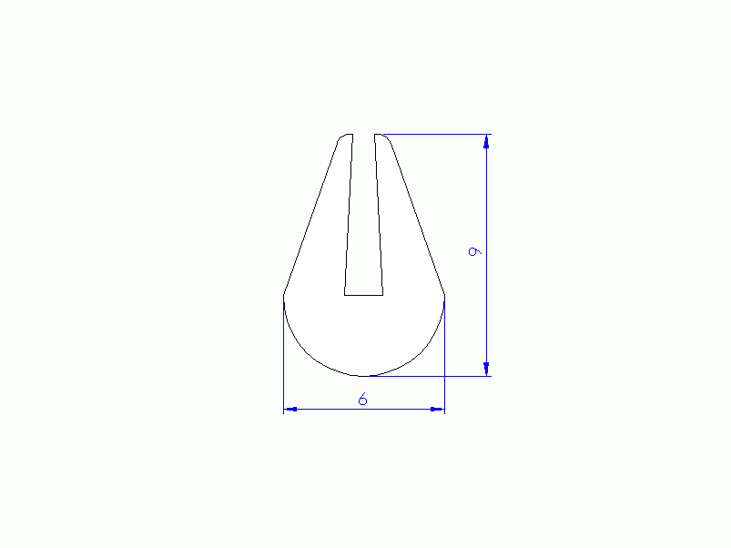 Profil en Silicone P94930 - format de type U - forme irrégulier