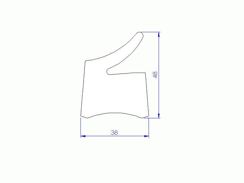 Profil en Silicone P95021A - format de type Labiée - forme irrégulier