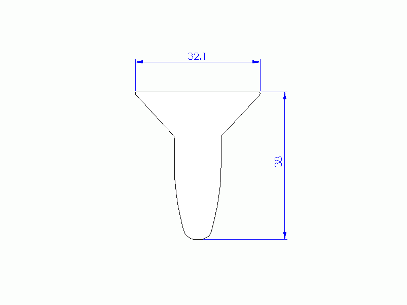 Profil en Silicone P95125 - format de type T - forme irrégulier