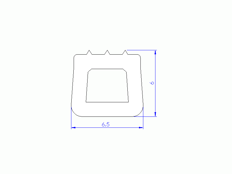 Profil en Silicone P95621 - format de type Trapèze - forme irrégulier