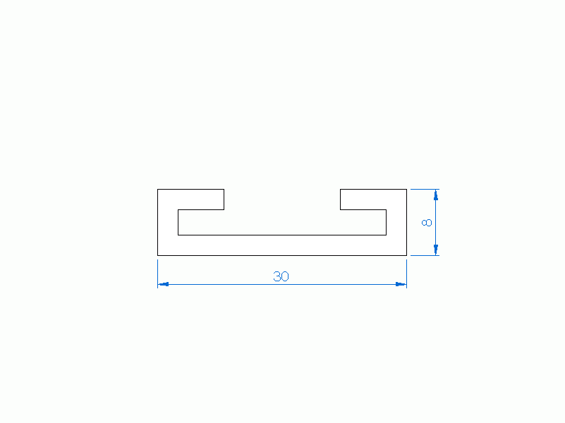 Profil en Silicone P95696B - format de type U - forme irrégulier