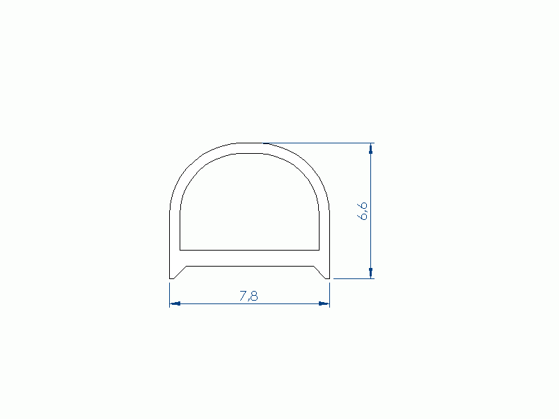 Profil en Silicone P95815O - format de type D - forme irrégulier