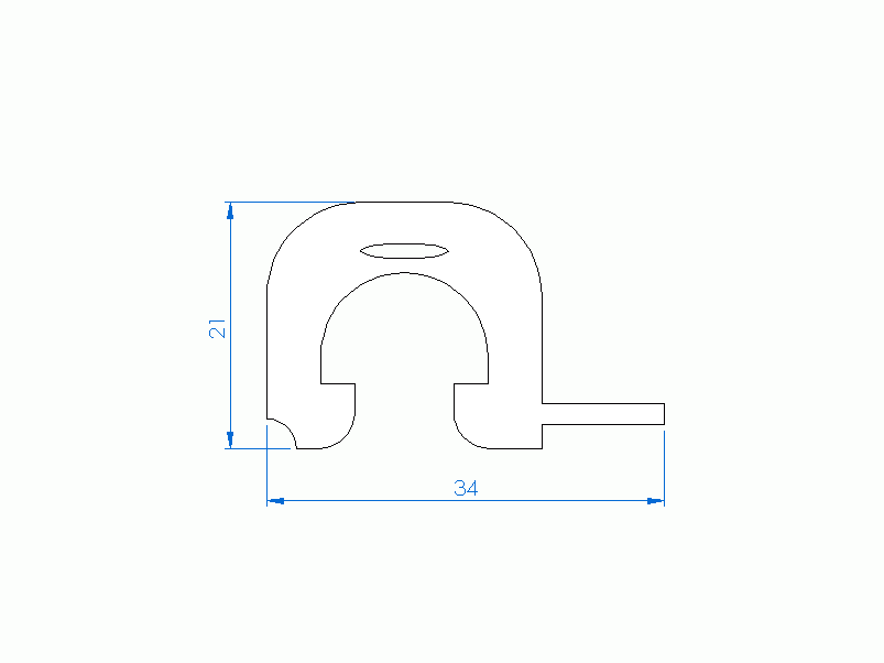 Profil en Silicone P96029B - format de type D - forme irrégulier