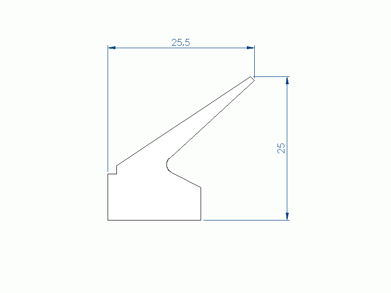 Profil en Silicone P96496A - format de type Labiée - forme irrégulier