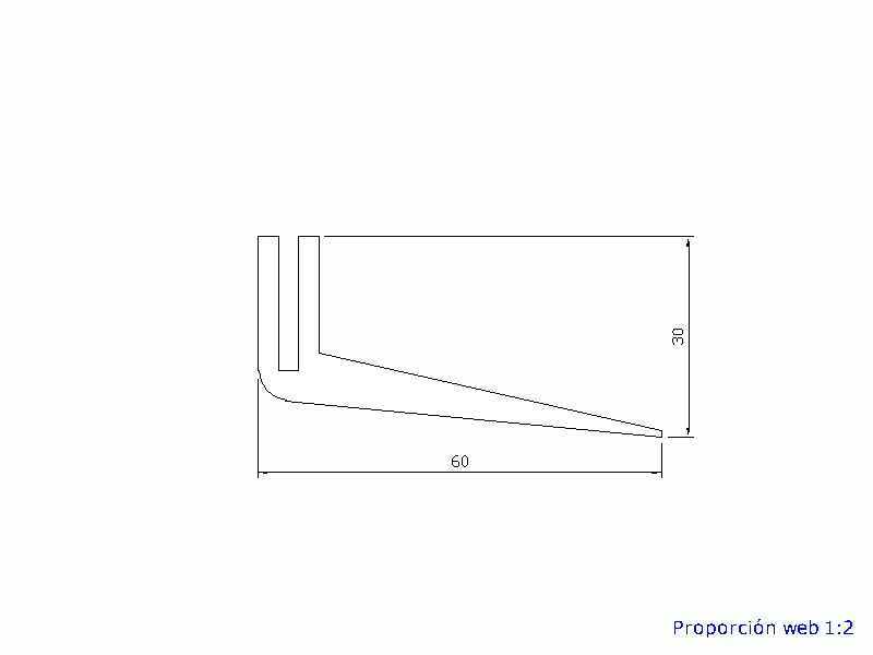 Profil en Silicone P965AH - format de type U - forme irrégulier