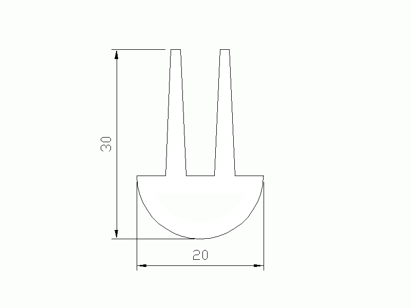 Profil en Silicone P965B - format de type U - forme irrégulier