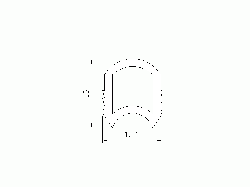 Profil en Silicone P965Y - format de type D - forme irrégulier