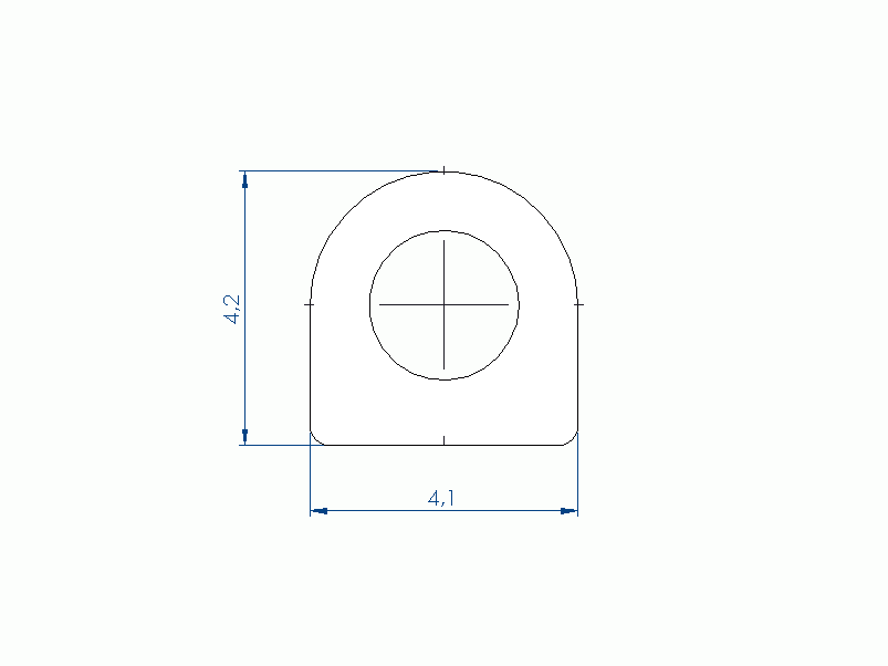 Profil en Silicone P96913BU - format de type D - forme irrégulier