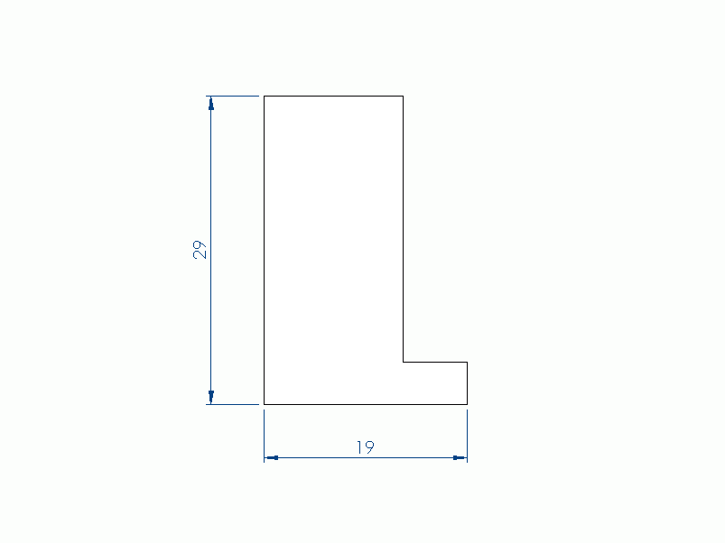 Profil en Silicone P96913CT - format de type L - forme irrégulier