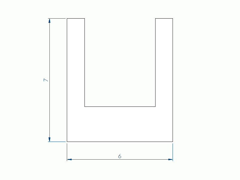 Profil en Silicone P96929A - format de type U - forme irrégulier