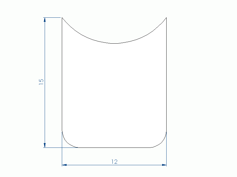 Profil en Silicone P97094B - format de type D - forme irrégulier