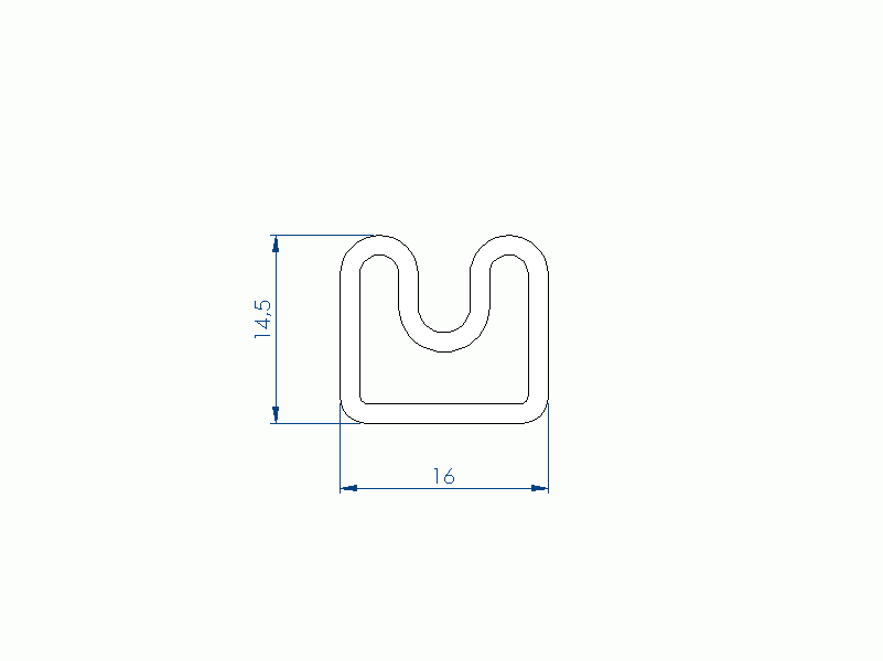 Profil en Silicone P97279AR - format de type D - forme irrégulier